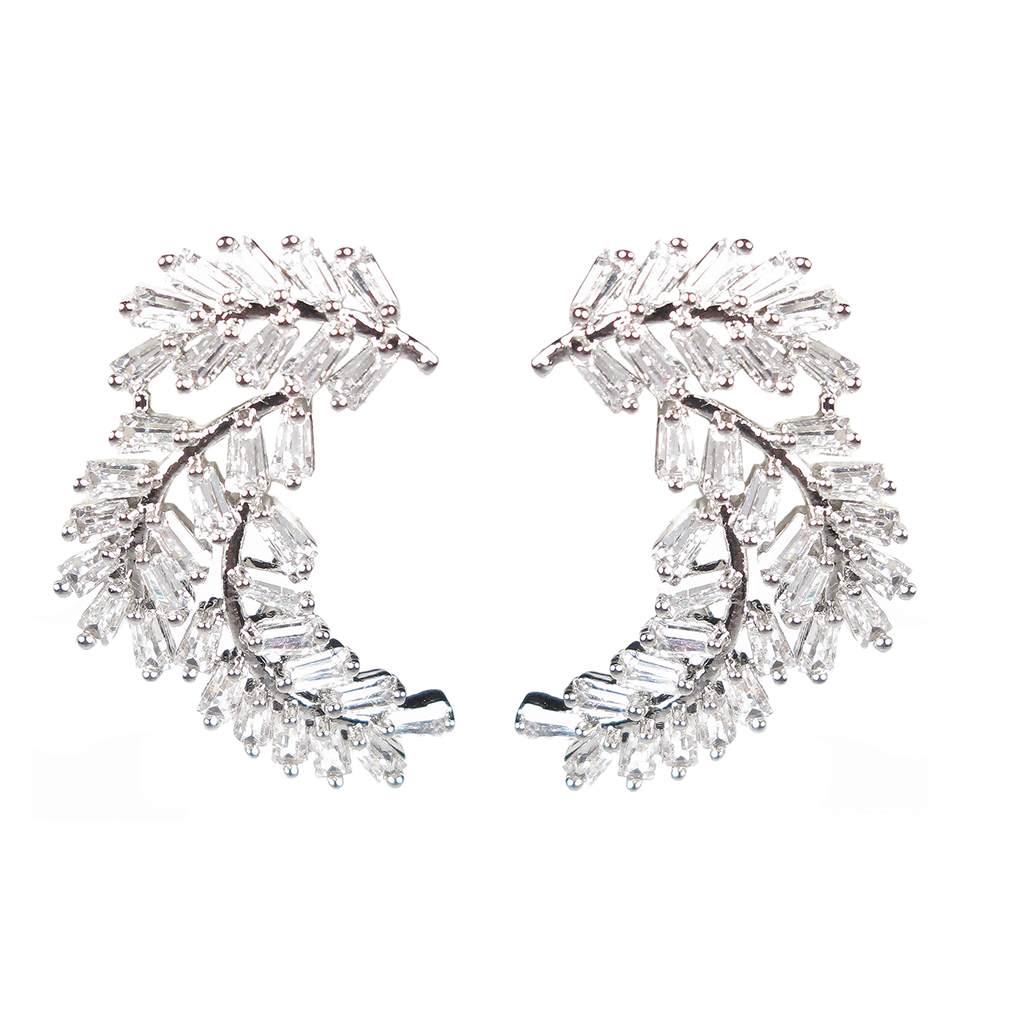 Laurel Leaf Baguette Diamontage™ 6.0 Carat Ear Cuffs