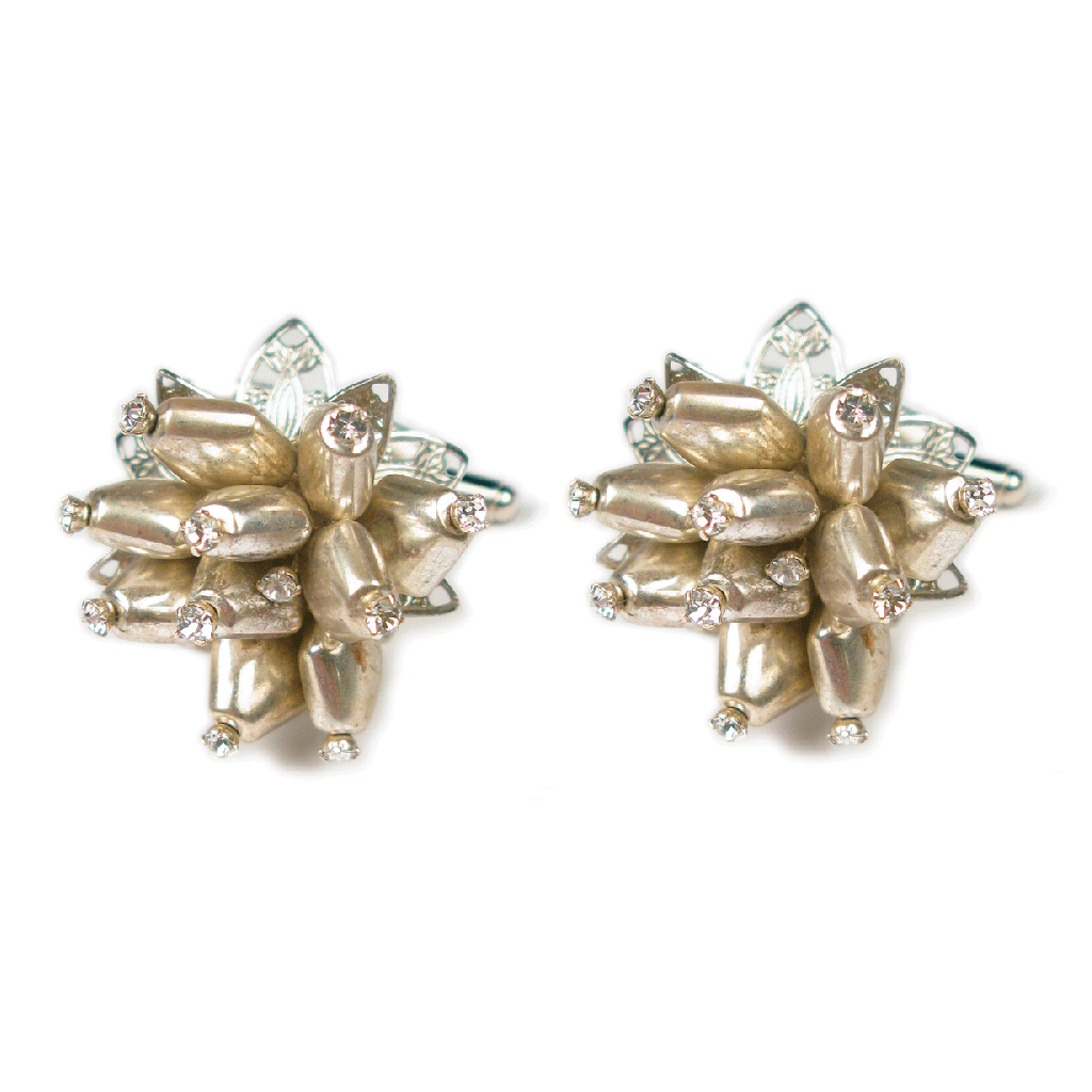 One-Of-A-Kind Chromed Sea Anemone Cufflinks